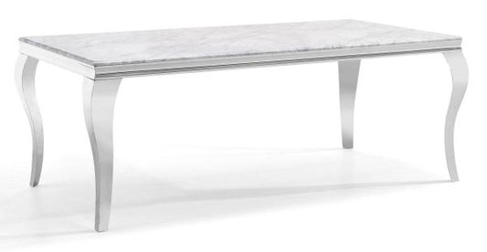 Merida Grey Marble and Chrome Dining Table - 150cm