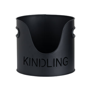 Black Finish Logs And Kindling Buckets & Matchstick Holder
