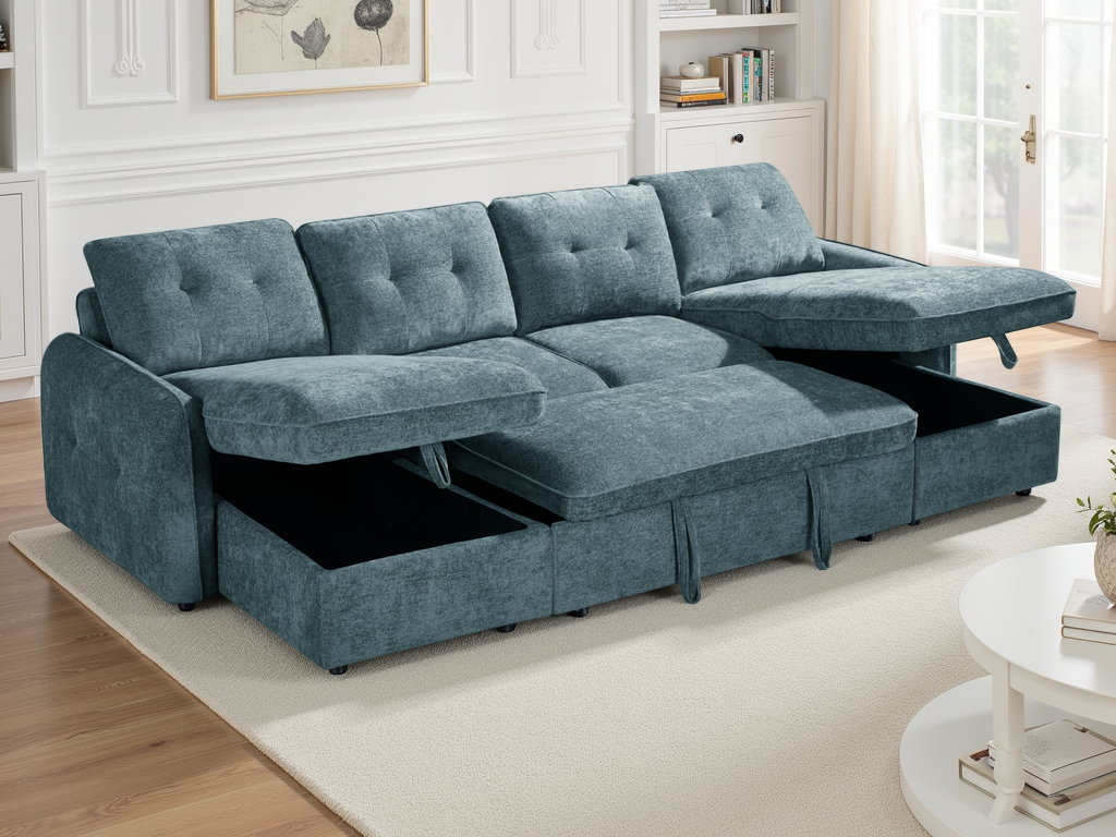 Moscow Sofabed Blue U Shape Corner