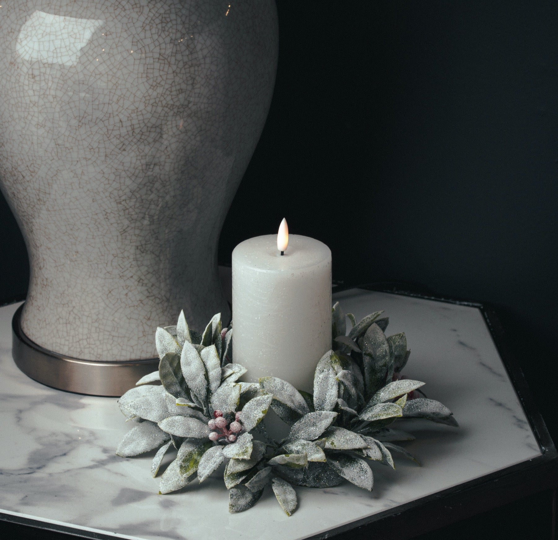 Luxe Collection Natural Glow 3x6 LED White Wax Candle
