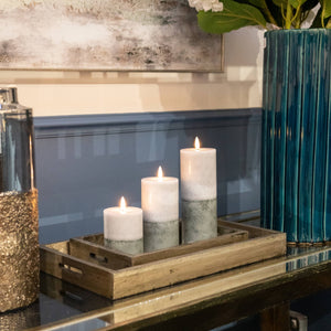 Luxe Collection Natural Glow 3x4 Stone LED Wax Candle