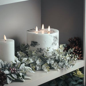 Large Frosted Eucalyptus Candle Wreath