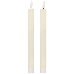 Luxe Collection Natural Glow S/ 2 Ivory LED Dinner Candles