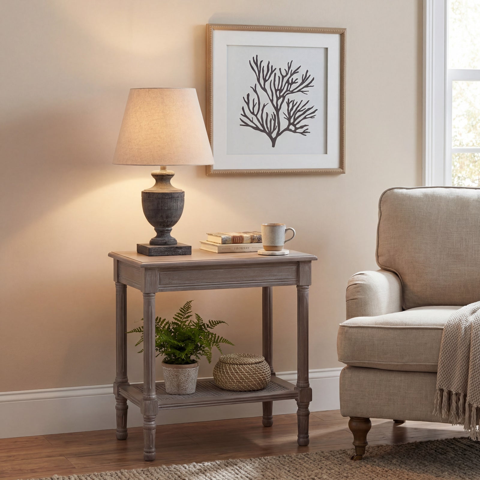 Incia Urn Wooden Table Lamp
