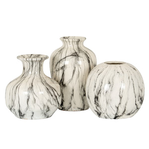 Marble Effect Squat Vase