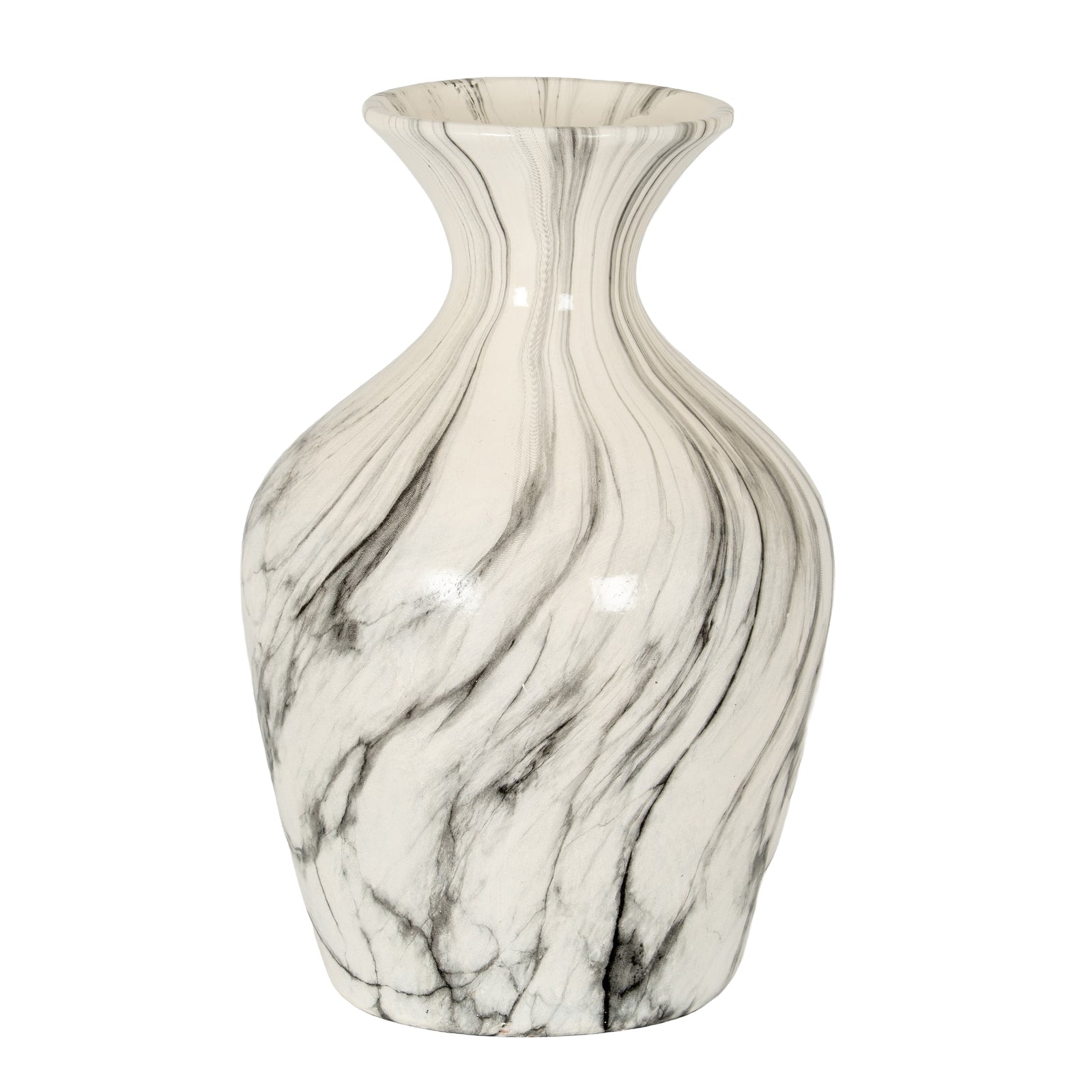 Marble Effect Ellipse Large Vase