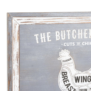 Butchers Cuts Chicken Wall Plaque