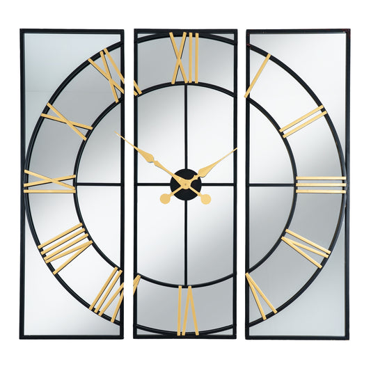 Brooklyn Black And Gold Wall Clock