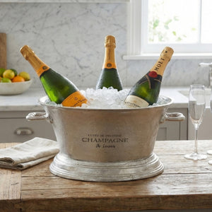 Large Antique Pewter Champagne Cooler