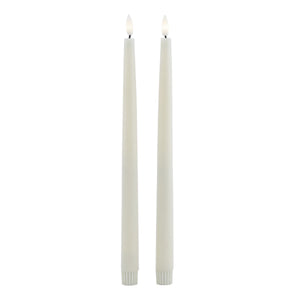 Luxe Collection S/2 Taupe LED Wax Dinner Candles