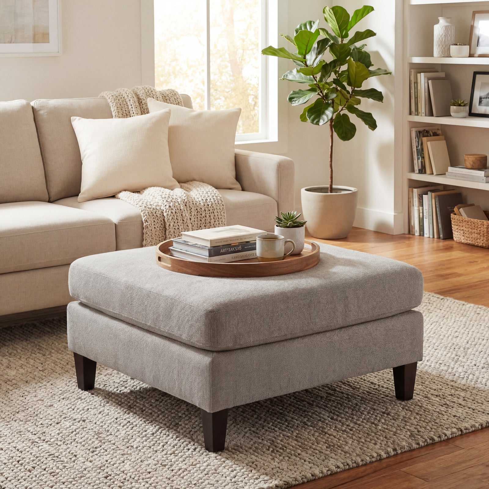 Vesper Taupe Ottoman Foot Stool