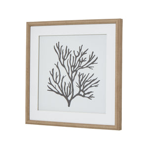 Reef Coral Art Mounted In Beaded Frame