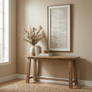 Large Plume White Feather Art Mounted In Beaded Frame