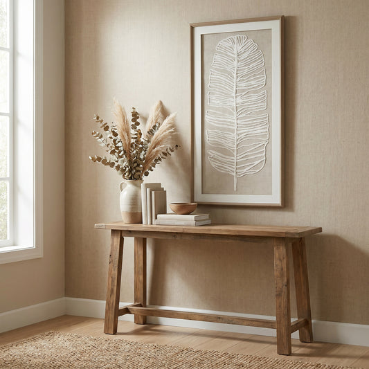 Large Plume White Feather Art Mounted In Beaded Frame