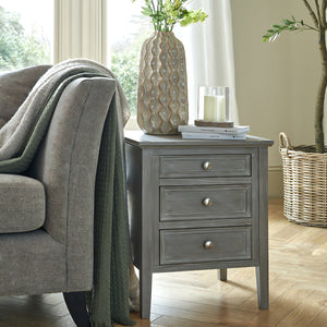 The Serene Collection Three Drawer Bedside Table