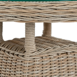 Amalfi Collection Outdoor Bistro Table With Wood Top