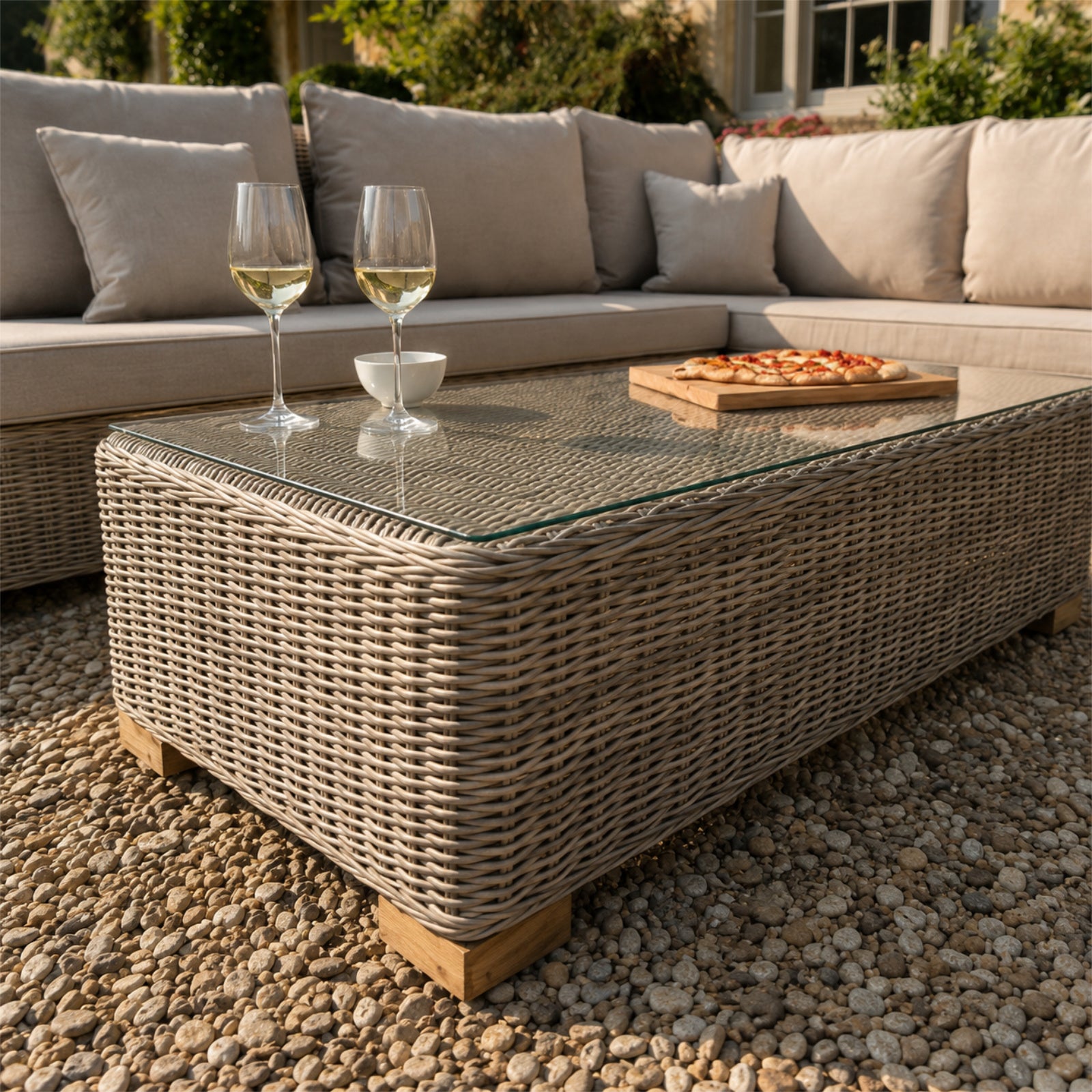Capri Collection Outdoor Large Corner And Coffee Table Set