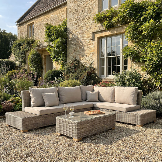 Capri Collection Outdoor Large Corner And Coffee Table Set