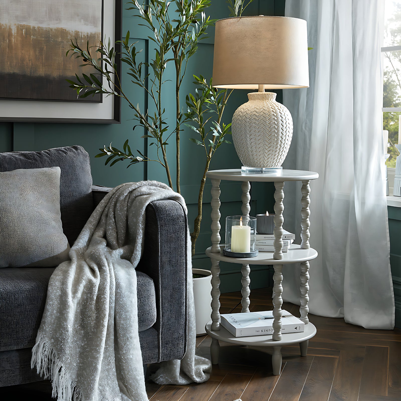The Camden Collection Tall Round Side Table