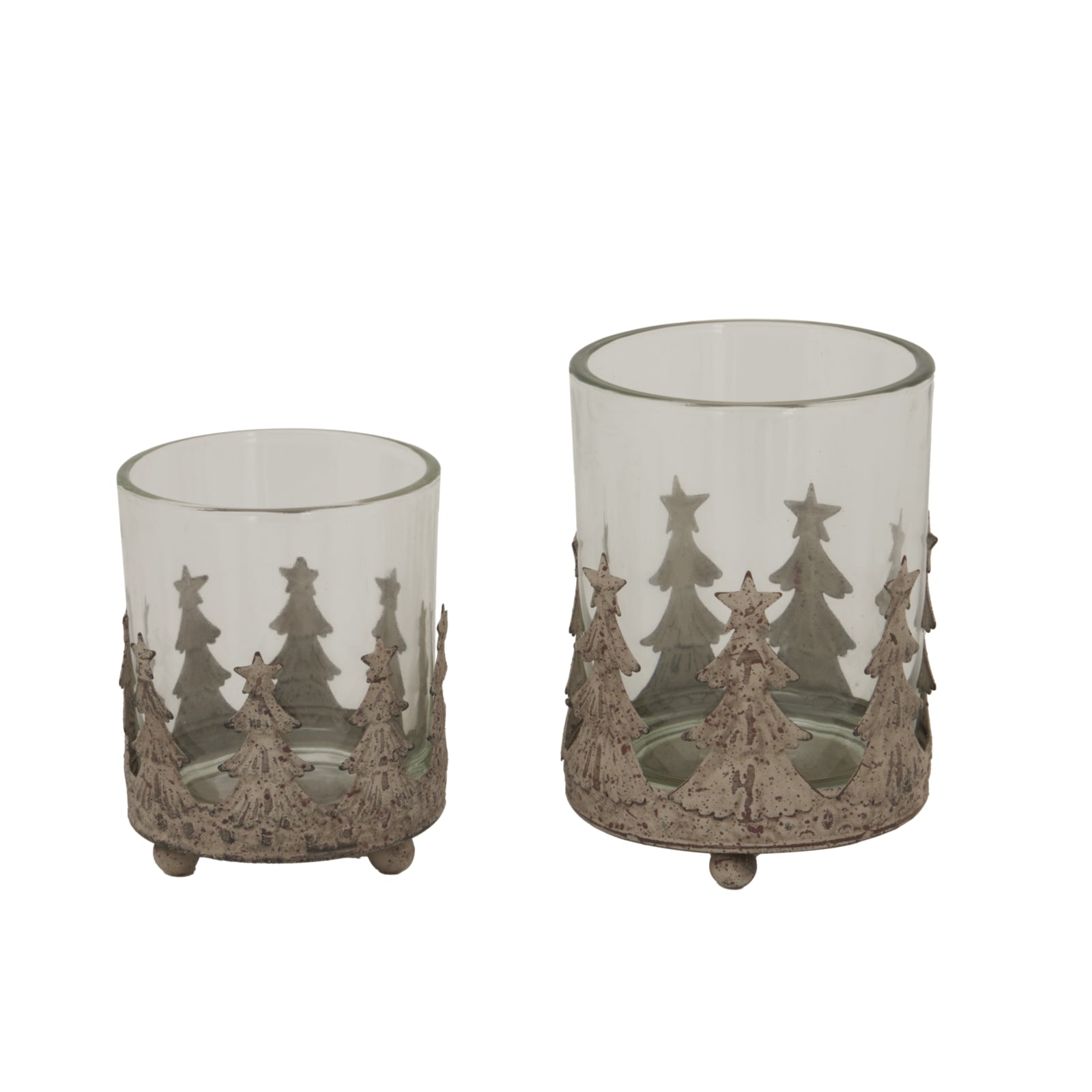 Large Rustic Glass Candle Holder