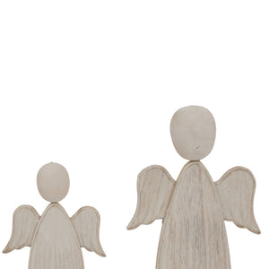Large Whitewashed Rustic Angel