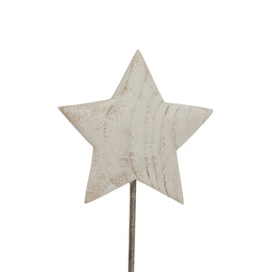 Whitewashed Rustic Star On Stand