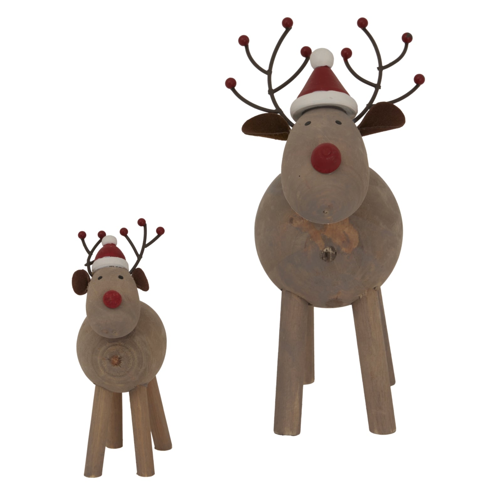 Large Rustic Rudolf With Hat