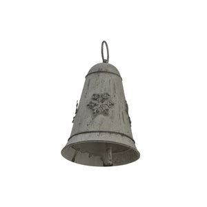 Rustic Metal Hanging Bell With Snowflake