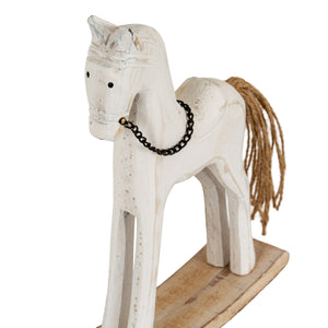 Whitewashed Rustic Rocking Horse