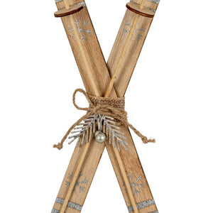 Large Natural Rustic Crossed Skis