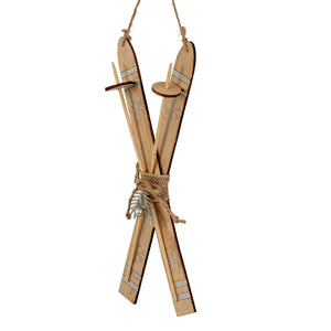Large Natural Rustic Crossed Skis