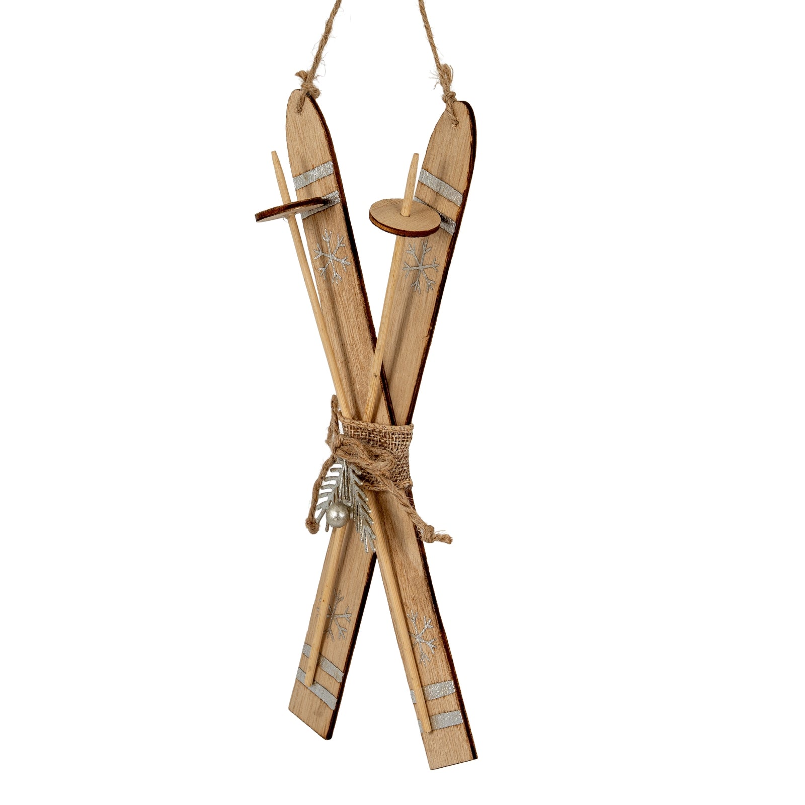 Large Natural Rustic Crossed Skis