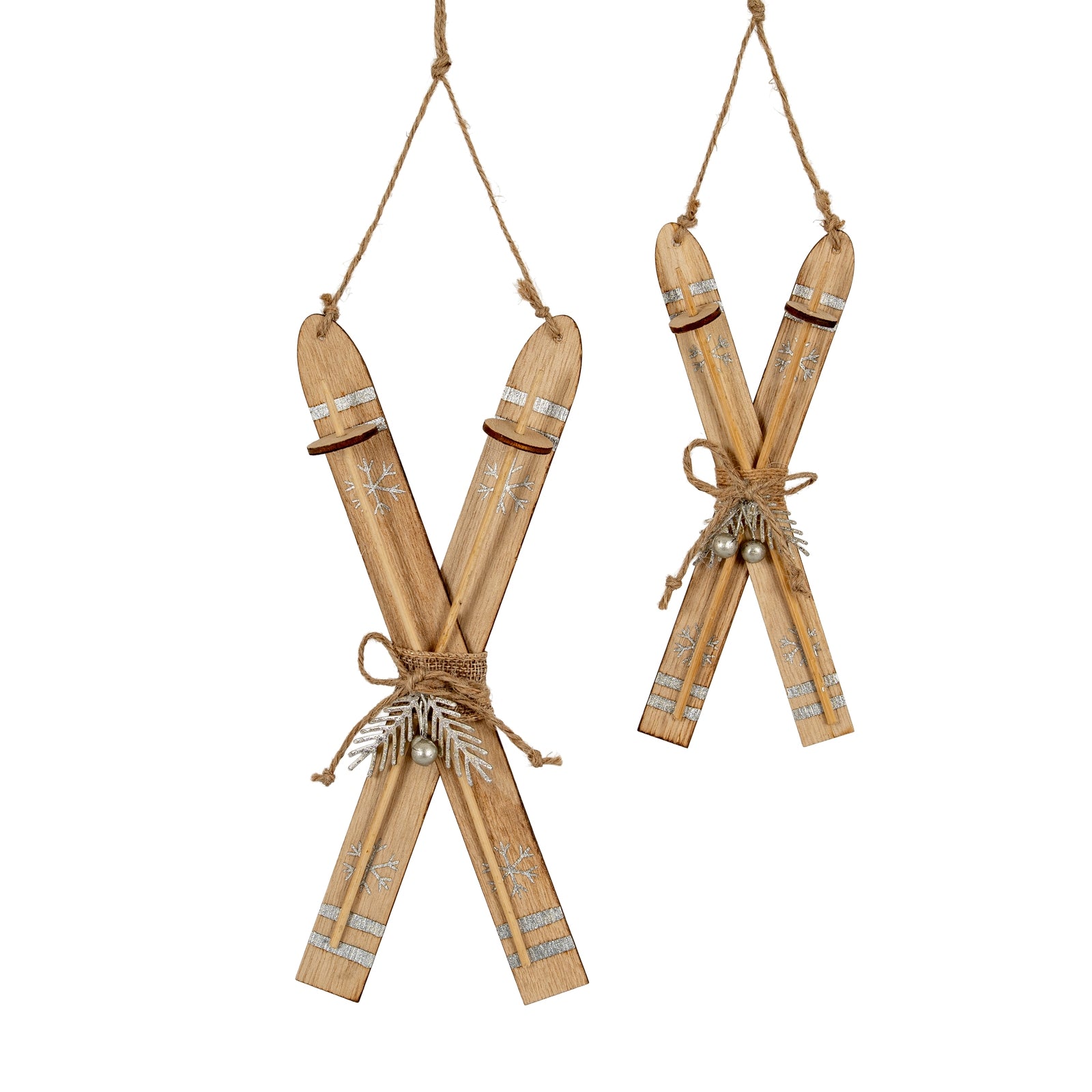 Large Natural Rustic Crossed Skis