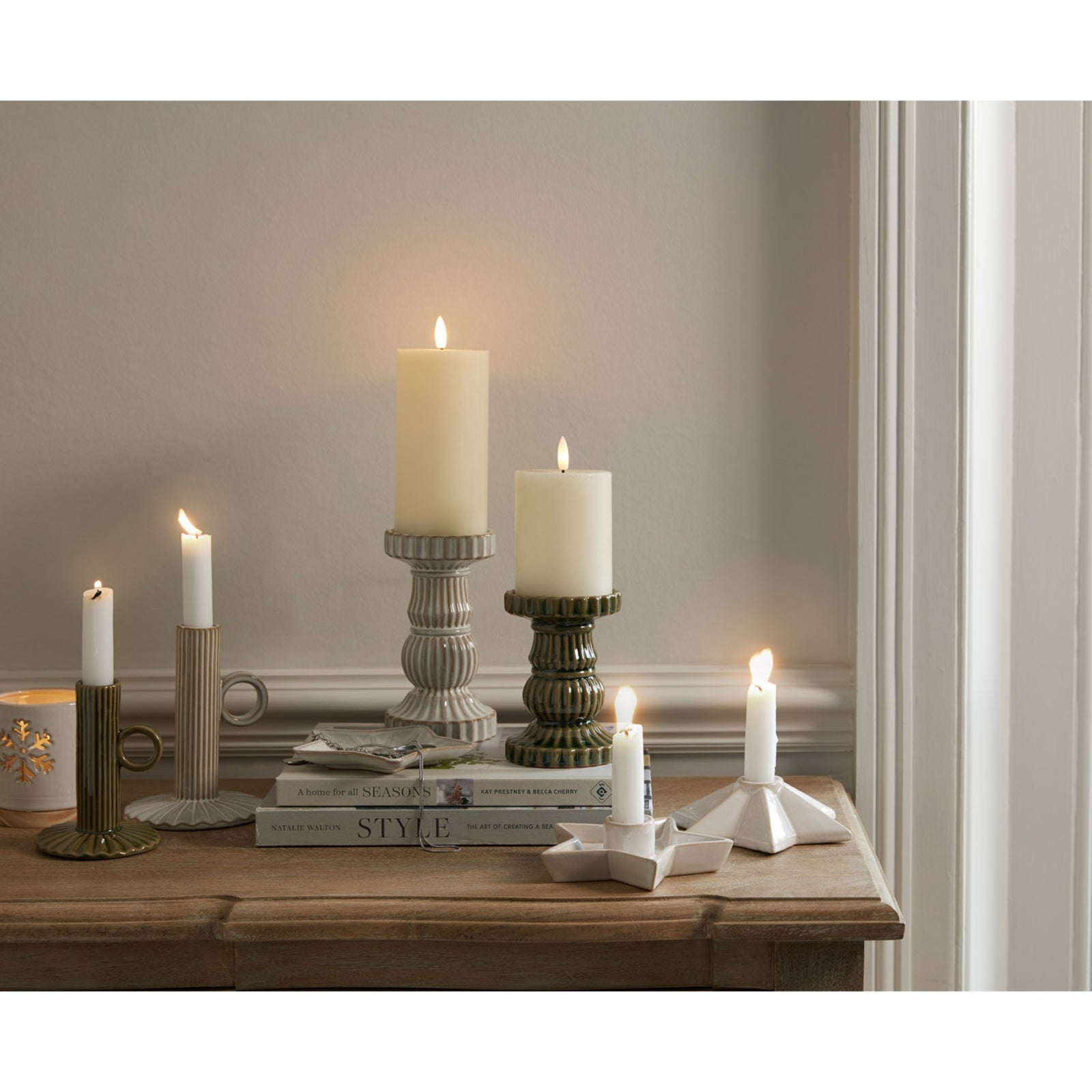 Alora Ceramic Pillar Candle Holder