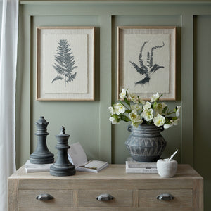Flora & Fauna Collection Beech Fern On Linen In Beaded Frame