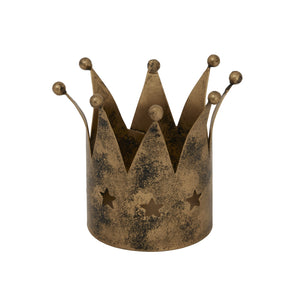 Antique Gold Crown Tealight Holder