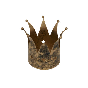 Antique Gold Crown Candle Holder