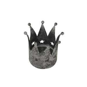 Antique Silver Crown Tealight Holder
