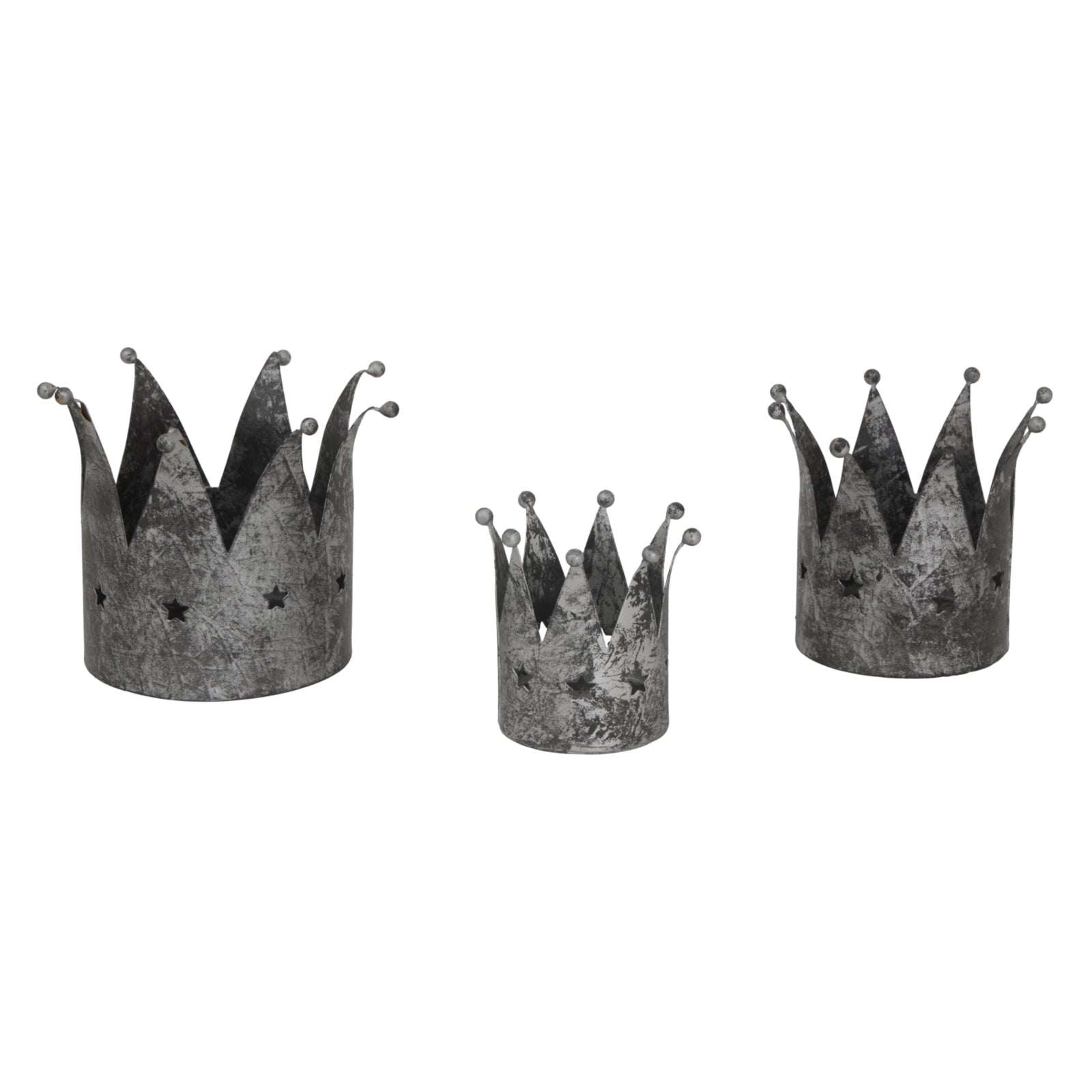 Antique Silver Crown Tealight Holder
