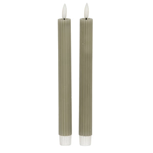 Luxe Collection Natural Glow Sage  Ribbed Taper Candles