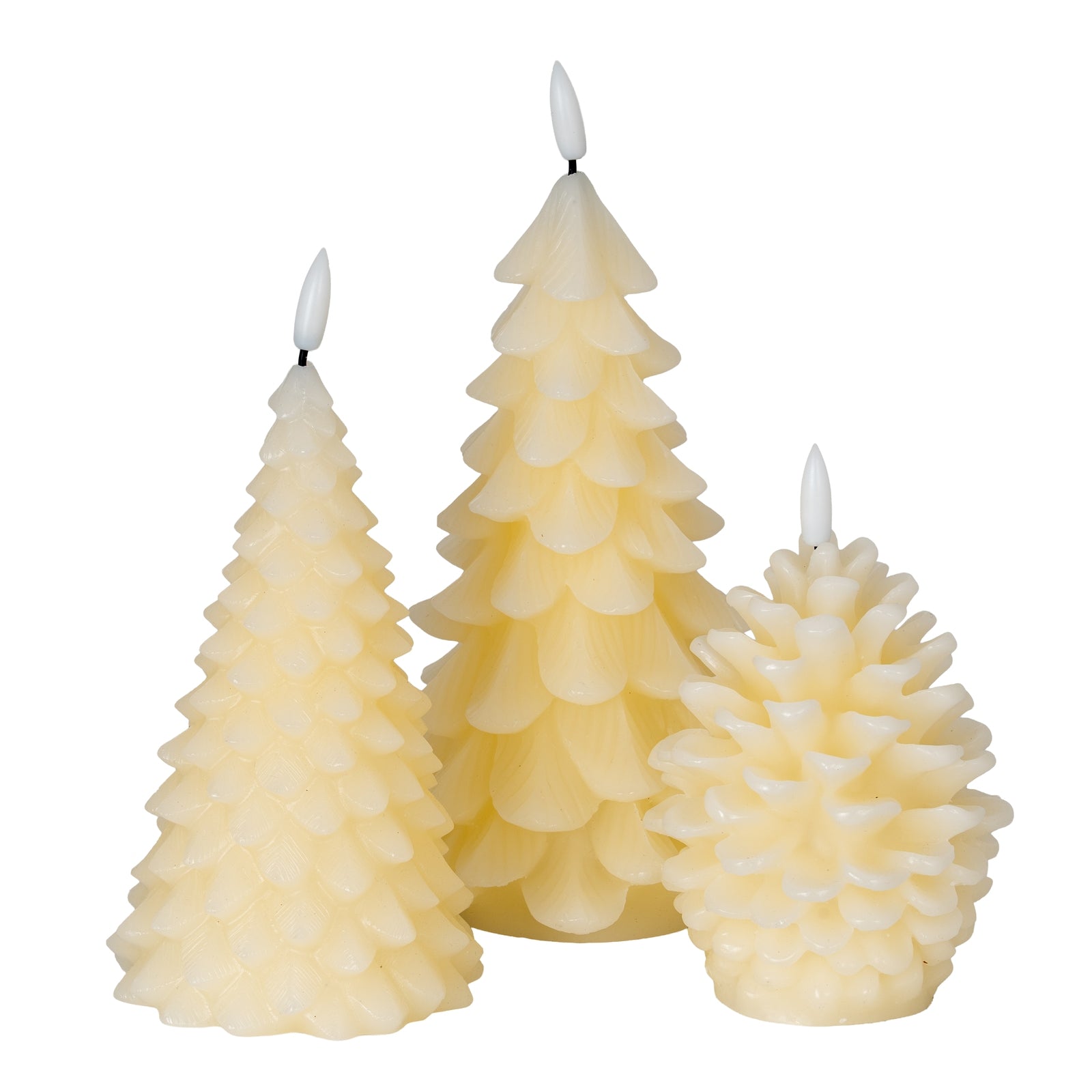 Luxe Collection Natural Glow Cream Tree LED Wax Candle
