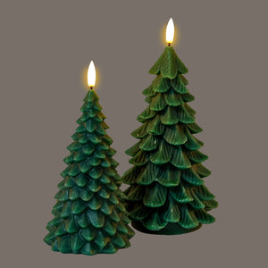 Luxe Collection Natural Glow Green Tree LED Wax Candle