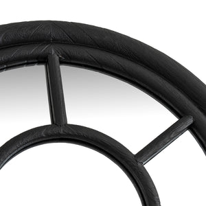 Black Wood Tall Arched Window Mirror