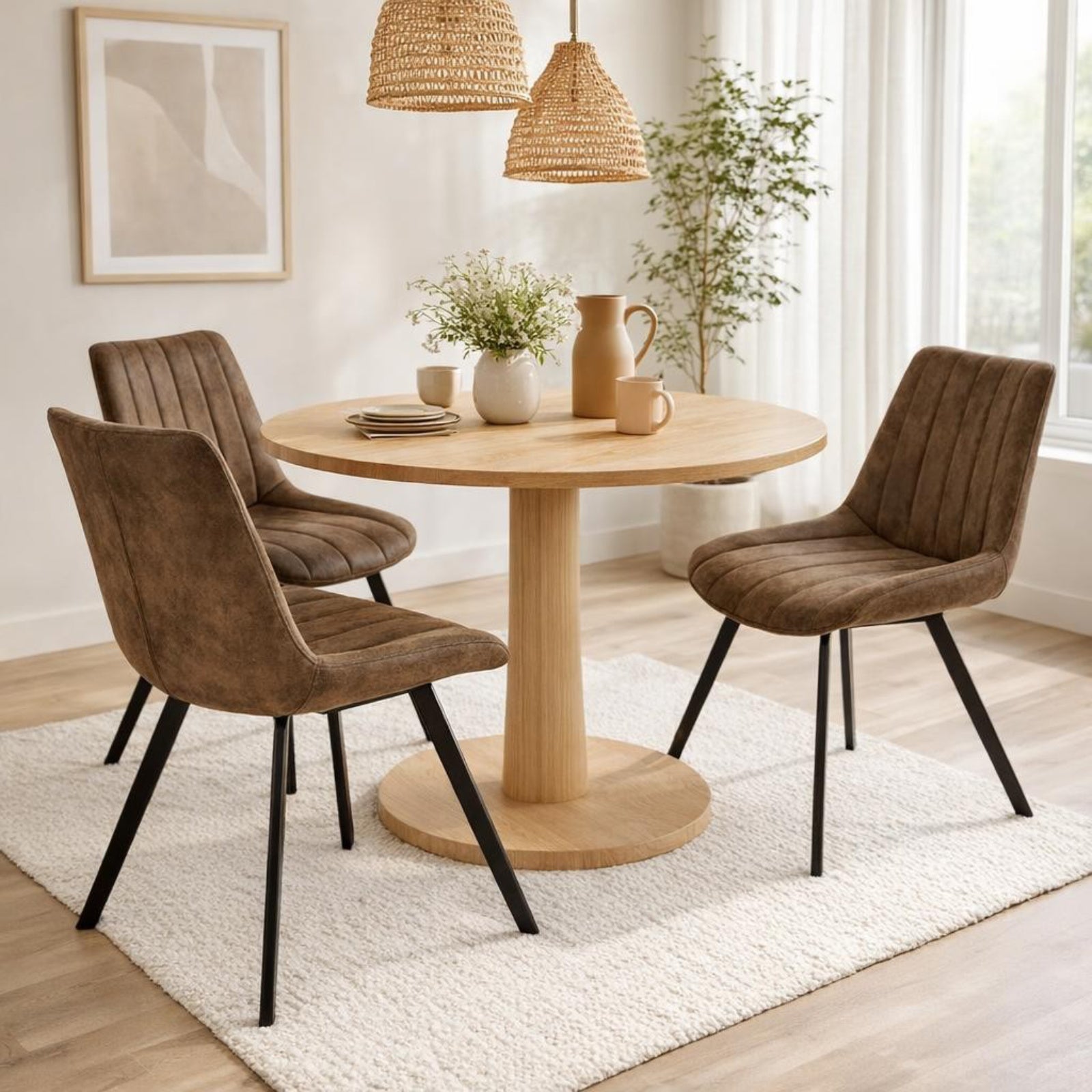 Malmo Coffee Swivel Dining Chair