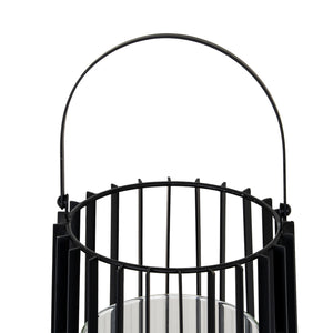 Lynk Large Lantern With Handle And Glass Candle Holder