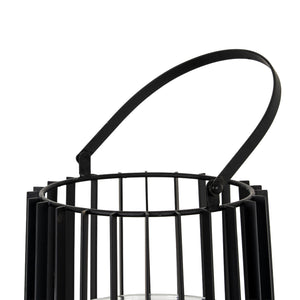 Lynk Medium Lantern With Handle And Glass Candle Holder