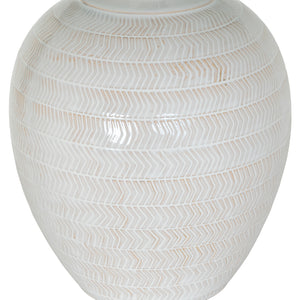 Chevronne Ceramic Table Lamp With Linen Shade