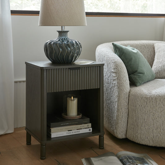 Veyla Ceramic Table Lamp With Linen Shade
