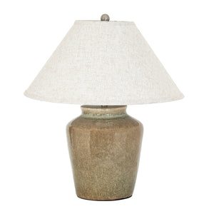 Mottura Ceramic Table Lamp With Edged Linen Shade