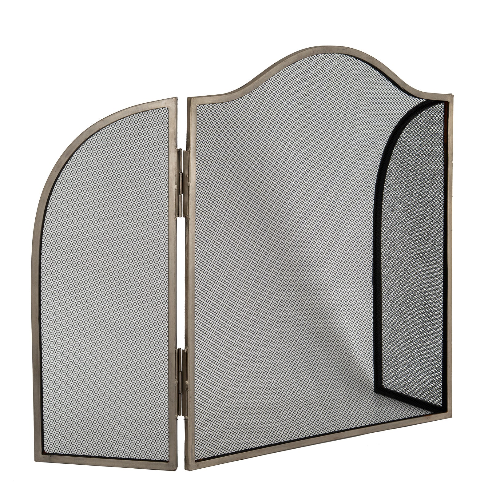Antiqued Silver Fire Screen